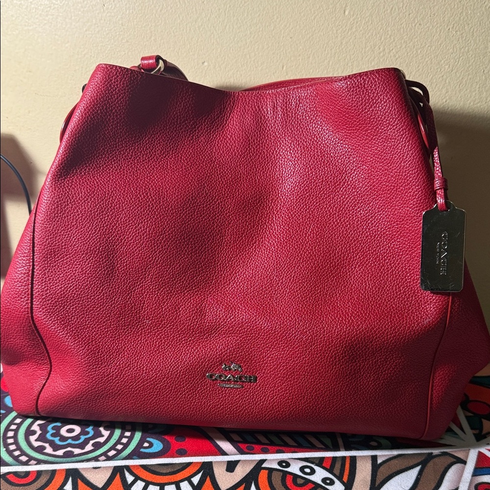 Coach Cherry Red Leather Shoulder Bag